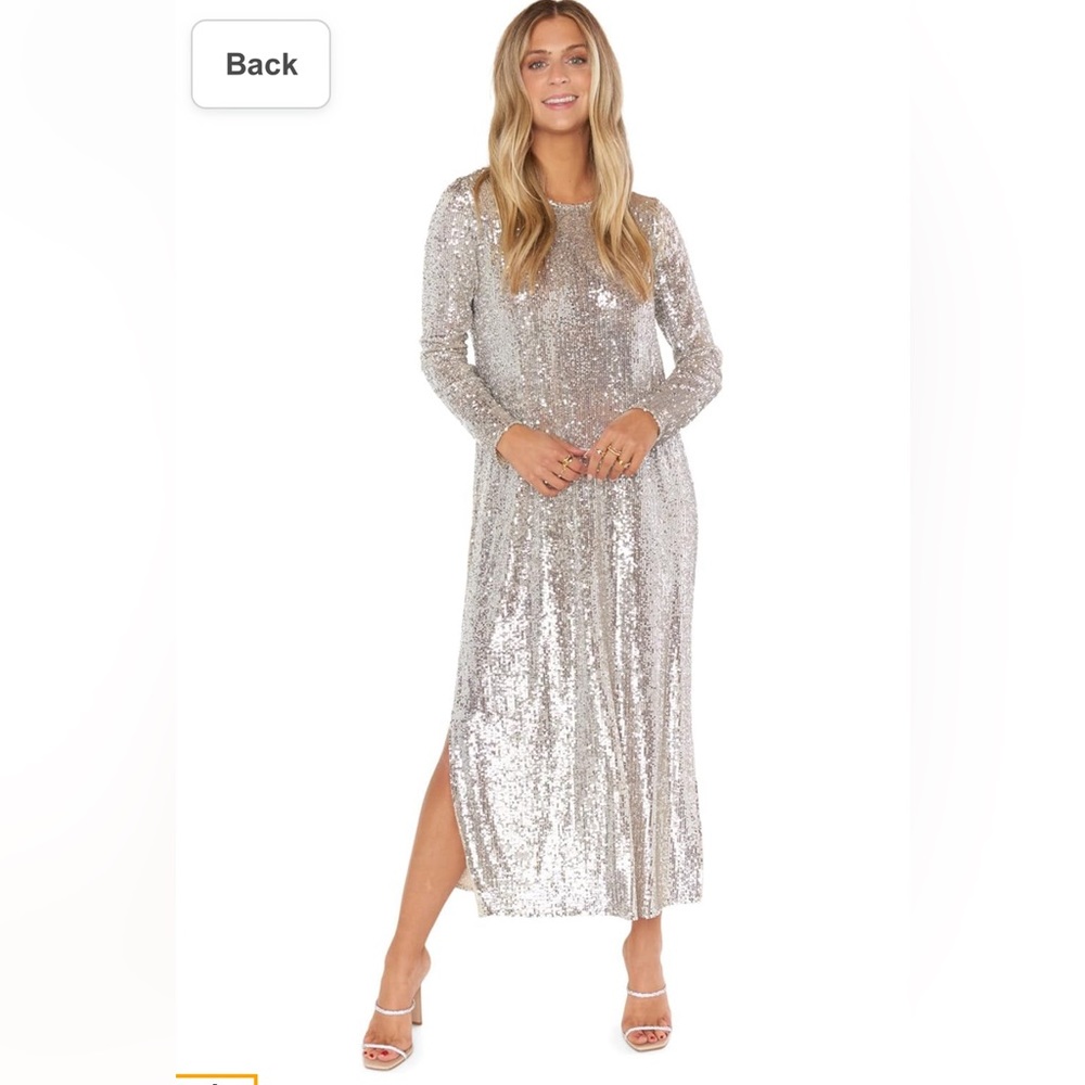 Show me your MuMu silver sequin dress